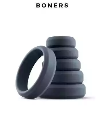 Set of 6 wide penis rings - Boners