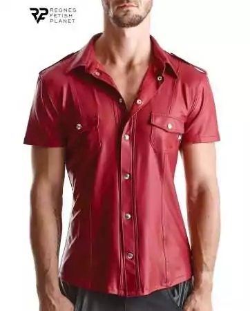Chemise manches courtes wetlook rouge Carlo - Regnes