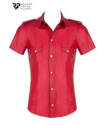 Chemise manches courtes wetlook rouge Carlo - Regnes