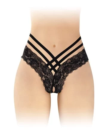 Tanga ouvert Anne - noir