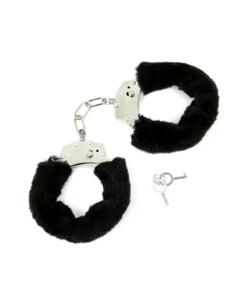 Black fur handcuffs - Litolu