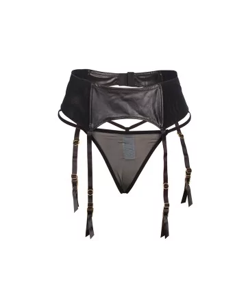 Porte-jarretelles wetlook avec string noir