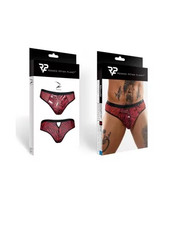 Slip type brésilien zébré rouge et noir - Regnes