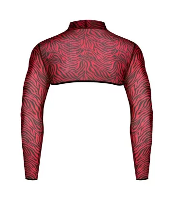 Crop top tulle zébré rouge et noir - Regnes