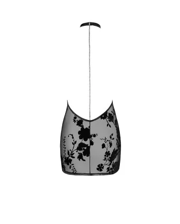 Mini robe dos nu Mythos F313 tulle floqué