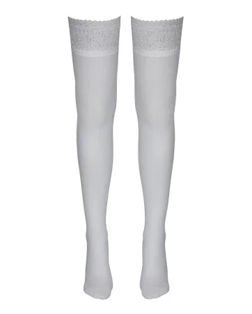 Bas autofixants blanc - Cotelli Legwear