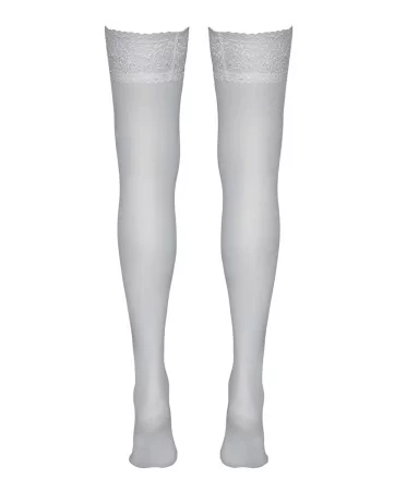 Bas autofixants blanc - Cotelli Legwear