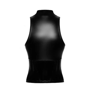 Top zippé Glam F324 vinyle et wetlook