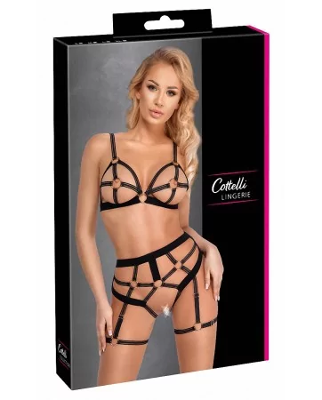  Set lingerie BDSM harnais noir - Cotelli Lingerie