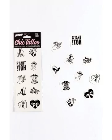 10 tatouages temporaires Kinky Collection - Secret Play