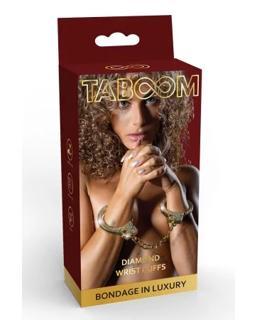 Menottes dorées et strass - Taboom Bondage