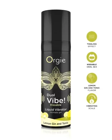 Gel d'excitation Dual Vibe Lemon Gin Tonic Liquid Vibrator