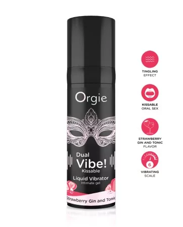 Gel d'excitation Dual Vibe Strawberry Gin Tonic Liquid Vibrator