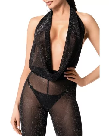 Combinaison dos nu Luminara F350 en maille pailletée