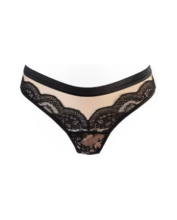 String tulle et dentelle noir V-10718 - Axami String tulle et dentelle noir V-10718 - Axami