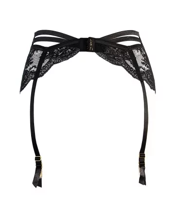 Porte-jarretelles tulle et dentelle noir V-10712 - Axami 