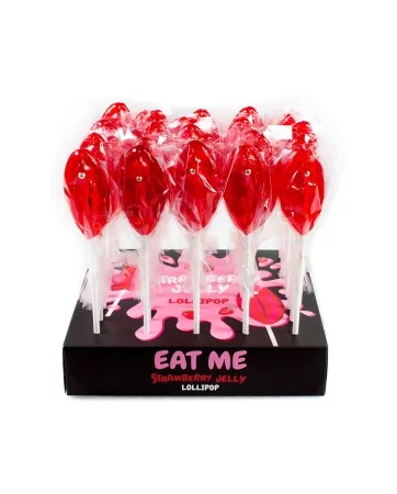 Présentoir de 40 sucettes vulve à la fraise