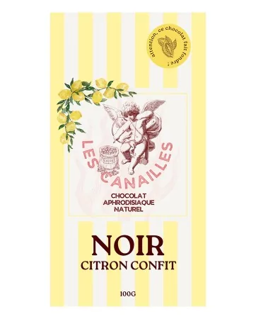 Dark chocolate candied lemon - Tablet 100g - Les canailles