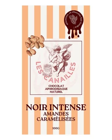 Chocolate negro almendras caramelizadas - tableta 100g - Les canailles