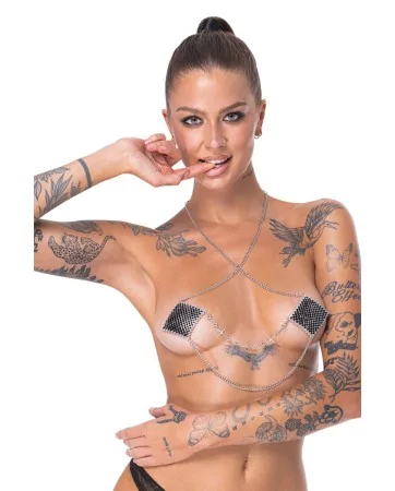 Caches tétons avec chainette de cou - Cotelli Accessoire