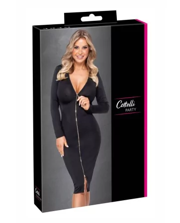Robe noire midi à manches longues - Cotelly Party