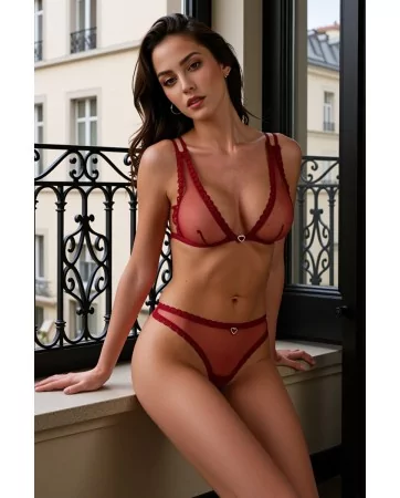 Ensemble 2 pièces bordeaux Belissana - Passion