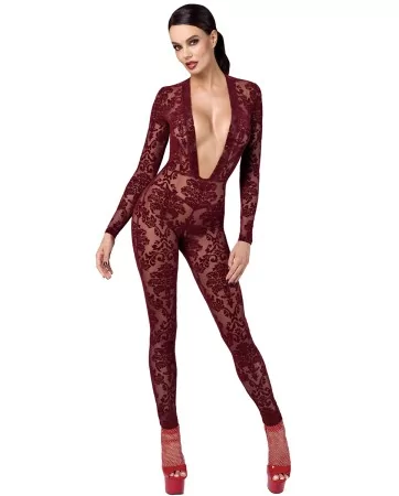 Combinaison en tulle floqué Kink Royal F382 - Noir Handmade