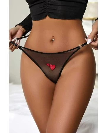 String coeur et strass Noir - Litolu Lingerie String coeur et strass Noir - Litolu Lingerie