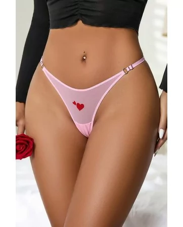 String coeur et strass Rose - Litolu Lingerie String coeur et strass Rose - Litolu Lingerie