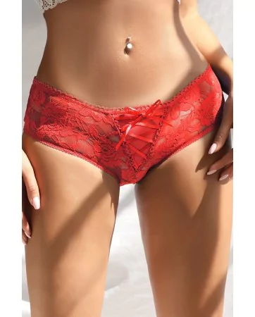 Culotte ouverte dentelle O Rouge - Litolu Lingerie