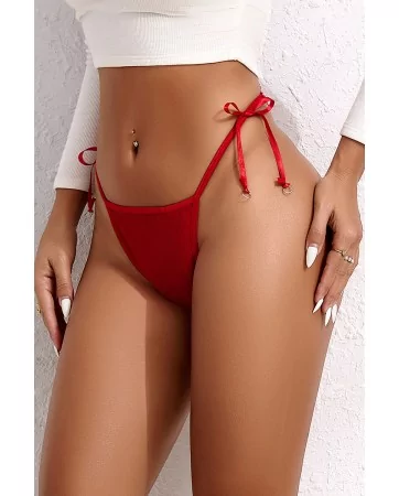 String brodé dans le dos Rouge - Litolu Lingerie String brodé dans le dos Rouge - Litolu Lingerie
