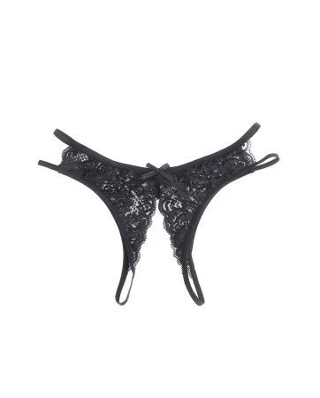 String ouvert dentelle Noir - Litolu Lingerie String ouvert dentelle Noir - Litolu Lingerie
