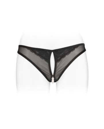 String ouvert avec perles Sophie - noir16578oralove