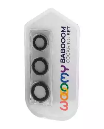 Set 3 Cockrings noir Babooom - Wooomy