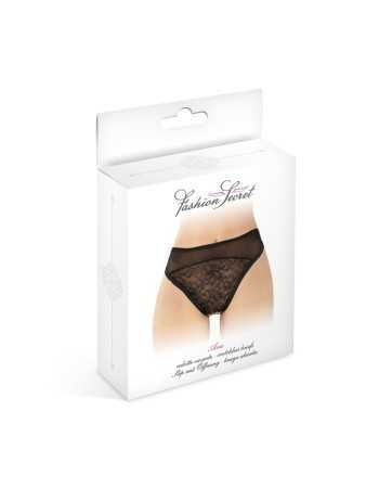 Tanga noir ouvert Ava - Fashion Secret17703oralove