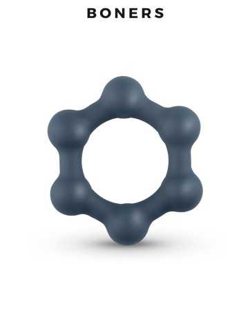 Cockring Hexagonal avec billes en acier - Boners17893oralove