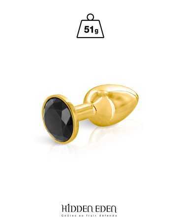 Plug bijou aluminium or et noir S - Hidden Eden17908oralove