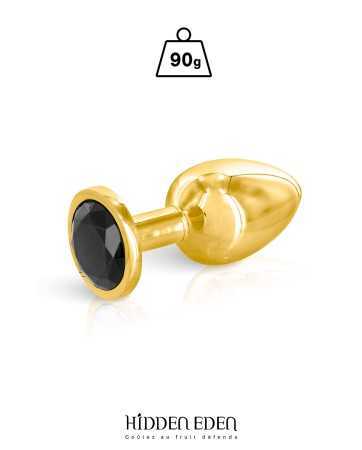 Plug bijou aluminium or et noir M - Hidden Eden17909oralove