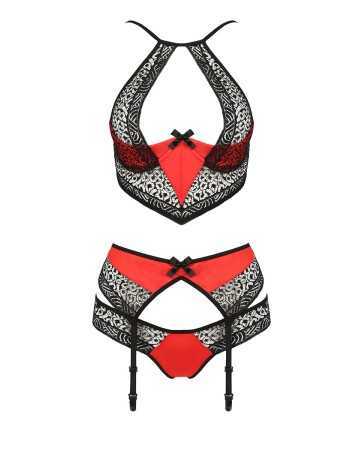 Ensemble à jarretelles Scarlet rouge - Passion18309oralove