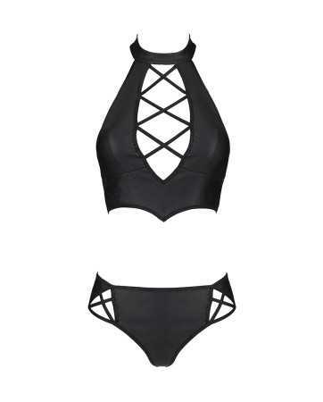 Bustier et string faux cuir Nancy - Passion18319oralove