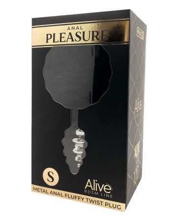 Plug métal Fluffy Twist S noir - Alive19433oralove
