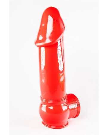 Gaine de pénis semi-réaliste rouge 19x4,5 cm - Zizi19770oralove